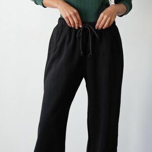 DONNI. The Eco-Fleece Wide Leg Sweatpants Black Large